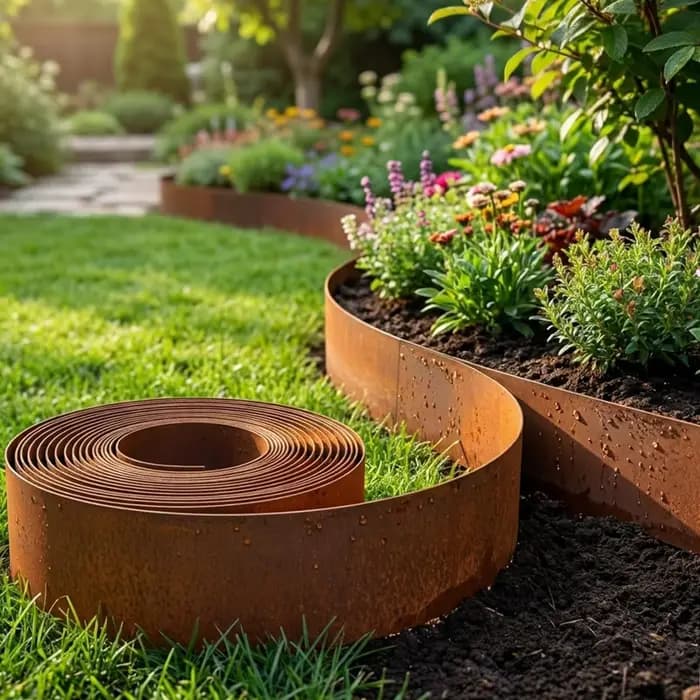 Bordure de jardin moderne en acier résistant aux intempéries pour serre
