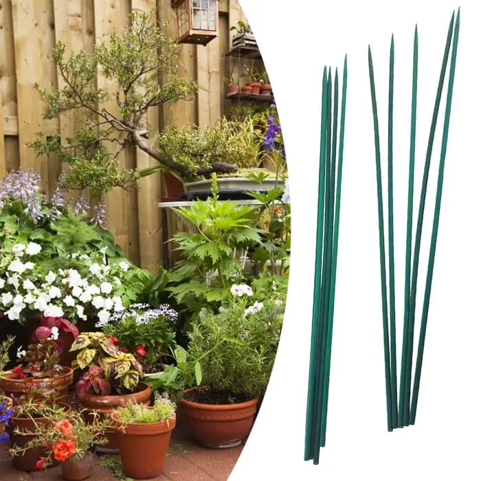 Bâtons de Support de plantes verts 40cm, cannes pour jardin de fleurs