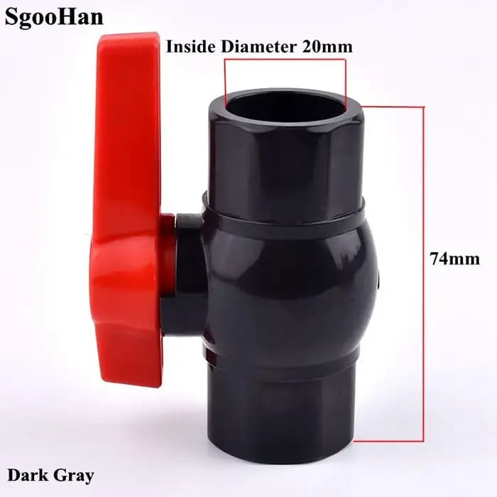 I.D 20 ~ 110mm gris foncé UPVC robinet à tournant sphérique poignée latérale épaissir Simple connecteur de tuyau d'eau