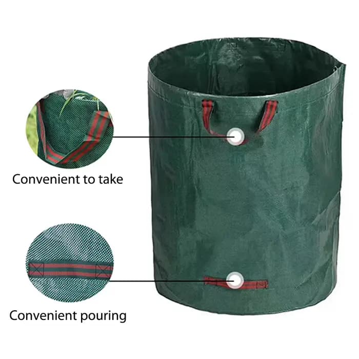 Sac à déchets de jardin de grande capacité, sac à cuir chevelu étanche réutilisable, poubelle à mauv