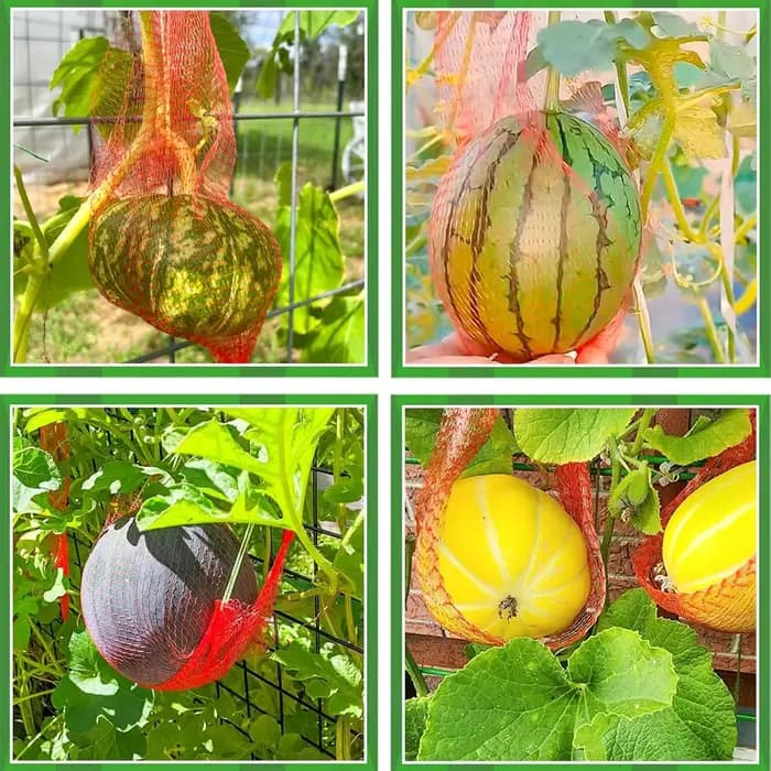 Sac de plantation et de suspension en filet plastique 3D pour melons, sac de transport pour matériel de jardinage et agriculture des légumes