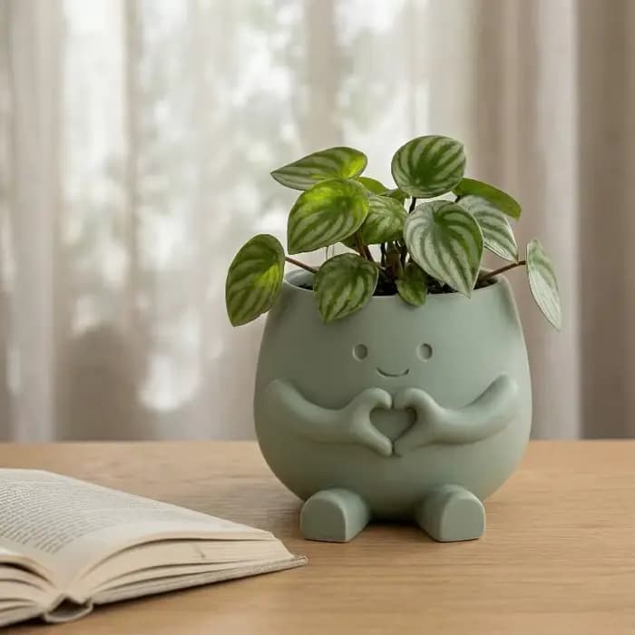 Pot de fleurs en résine en forme de tête de fleur mignon pour intérieur et extérieur