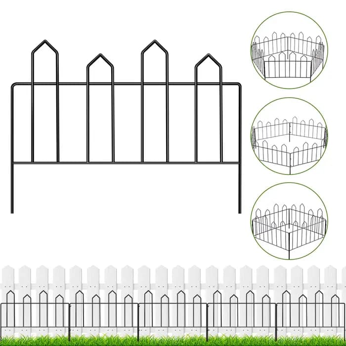 Clôture Décorative de Jardin en Fil D.lique, Bordure Extérieure de 13 Pouces (H) x 10 Pieds (L), Pet
