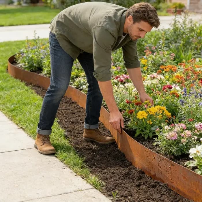 Bordure de jardin en acier résistant aux intempéries