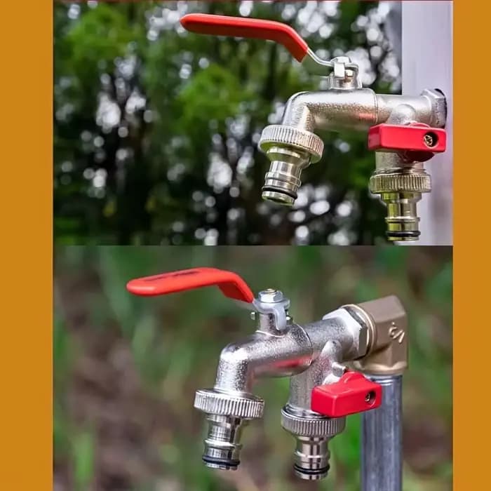 Robinet extérieur antigel, une entrée et deux sorties, pour jardin, cour, machine à laver, double so