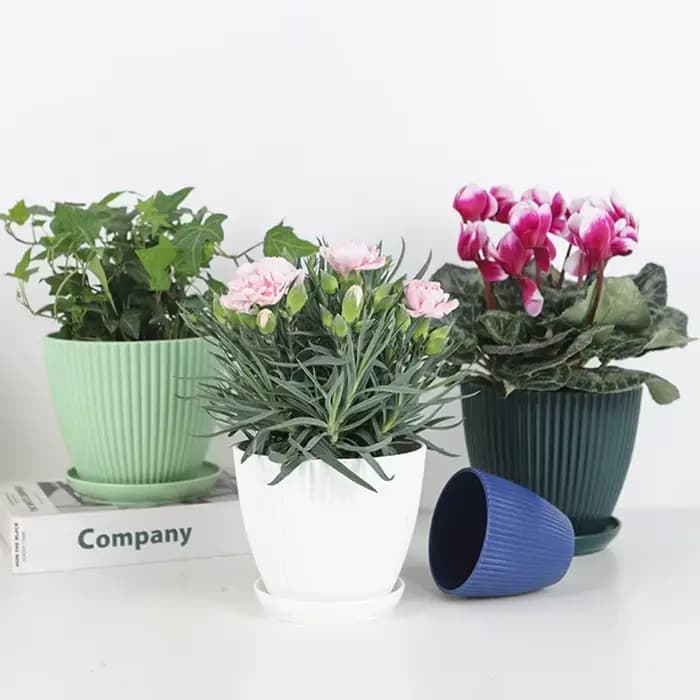 Pot de fleurs minimaliste, pot de plantes vertes, pots de fleurs avec plateaux, pots de bureau pour plantes, décoration de la maison, fournitures de jardinage