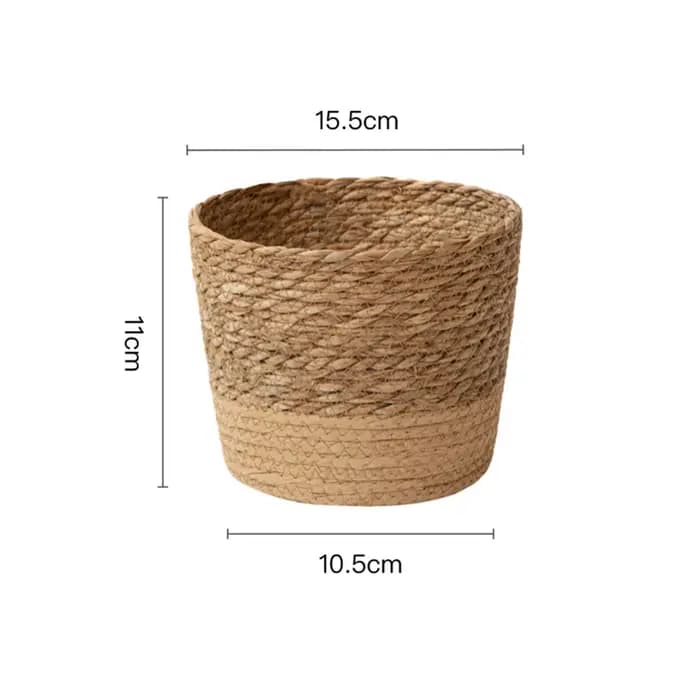 Panier de rangement en rotin tressé à la main pour plantes et fleurs