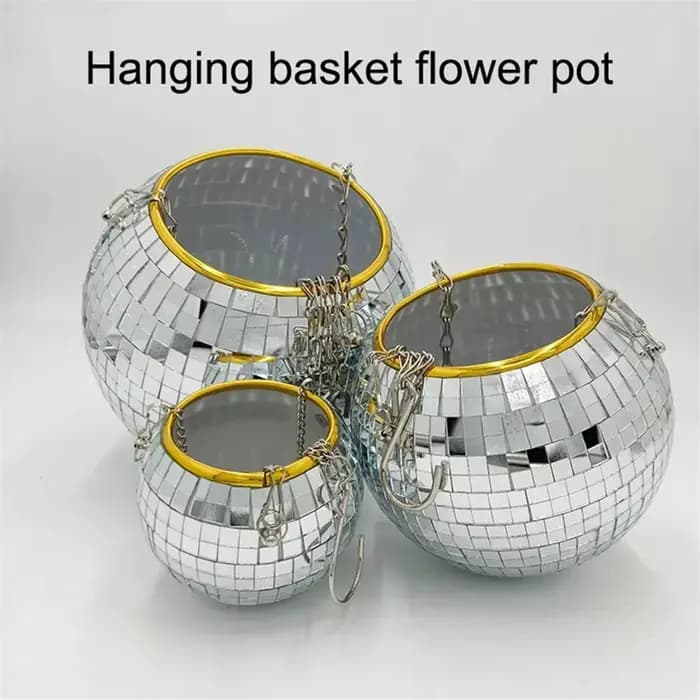 Chang Ball-Pot de Fleur Rond en Plastique avec Miroir, pour Plantation de Plantes Succulentes, 10cm