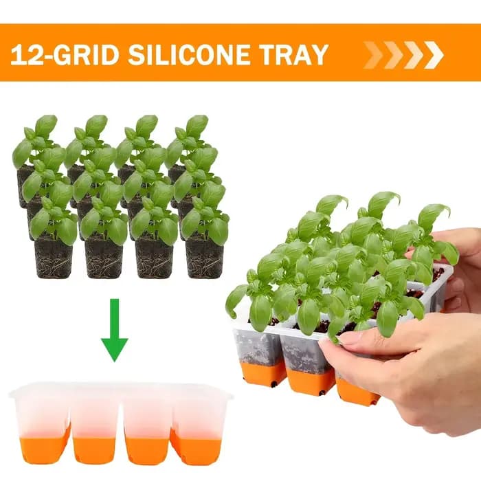 Kit de démarrage pour semis avec plateaux réutilisables pour la plantation de graines, comprenant une mini-serre pour la germination, avec un total de