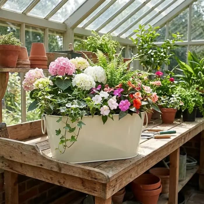Pot de fleurs rustique multifonctionnel en fer