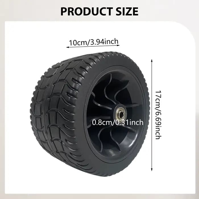 Roue de chariot pliable avec pneu en caoutchouc robuste et antidérapant, pièce de rechange pour brou