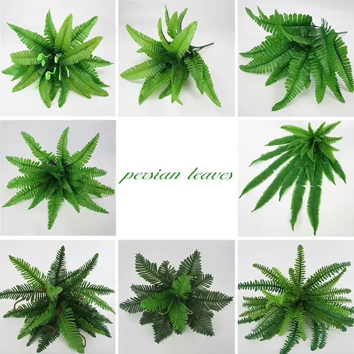 Plantes vertes artificielles en pot : herbe persane, fougère, arbre en fer. Pour micro-paysage, jardin, balcon, décoration de Noël et de la maison, accessoires photo.