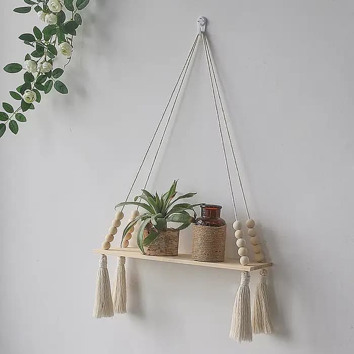 Étagères suspendues pour salle murale, décoration de maison, étagère en macramé, étagère flottante suspendue pour chambre à coucher, salon, cadeau de salle de bain