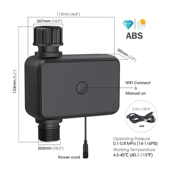 Minuterie d'irrigation WiFi double bande pour jardin