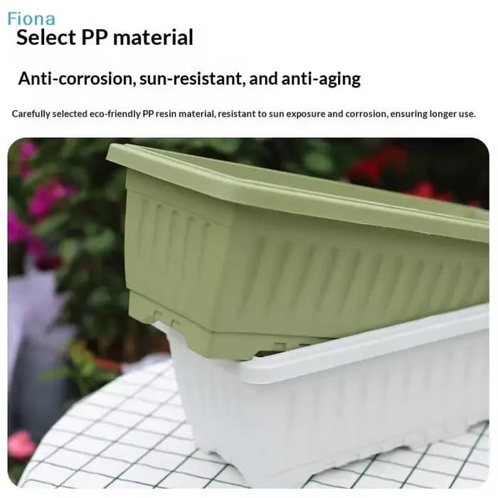 ✔ Pot de fleurs rectangulaire en plastique pour plantes d'intérieur et d'extérieur
