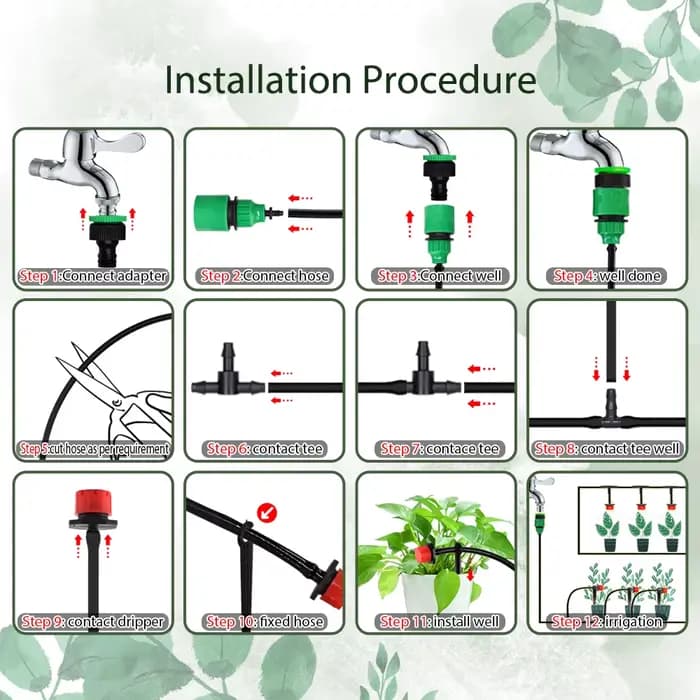 Système d'irrigation de jardin automatique, arrosage goutte à goutte, pulvérisation de brumisation e