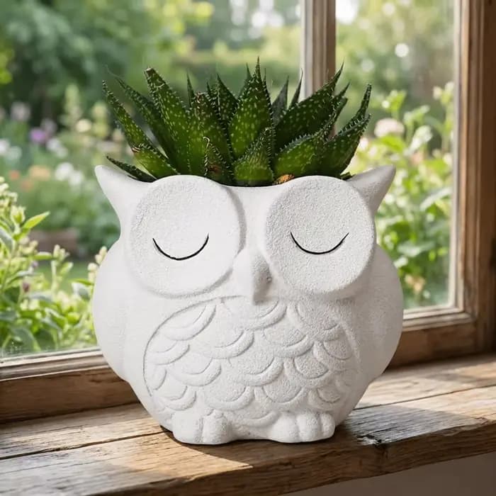 Pot de fleurs unique en céramique en forme de hibou