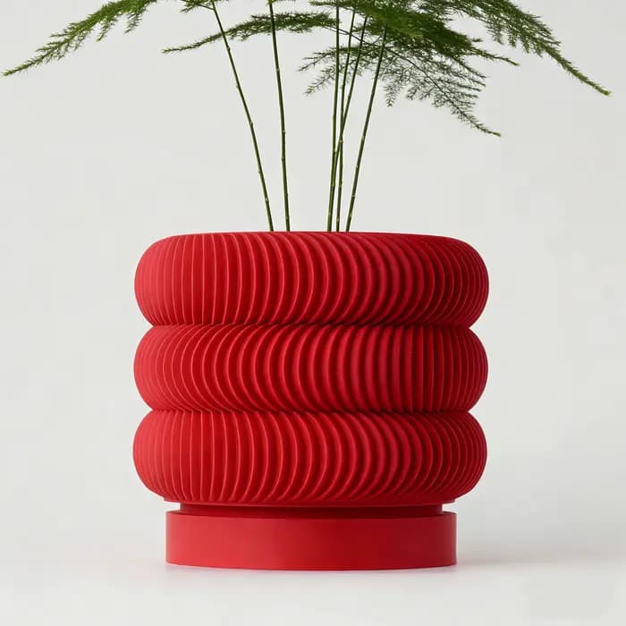 Pot à plantes moderne et minimaliste imprimé en 3D - Pot à fleurs biodégradable pour la décoration de la maison