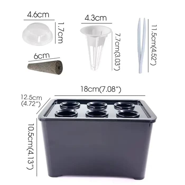 Système de culture hydroponique blanc/noir, boîte hydroponique, Pot de pépinière à 6 trous pour plan