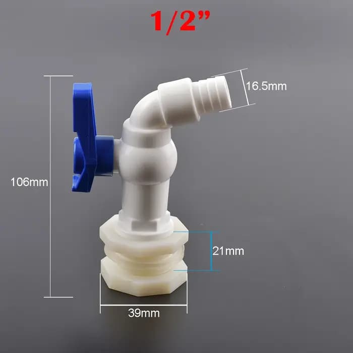 1pc 1/2 3/4 "en plastique filetage mâle robinet d'eau réservoir de poisson