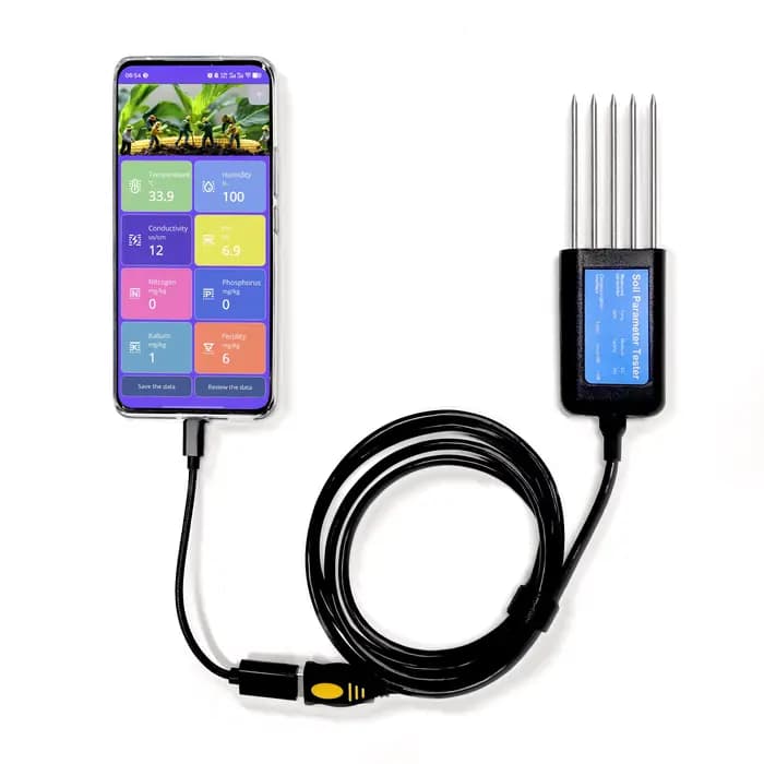 Transmetteur intégré de sol USB, température et humidité, capteur de PH EC NPK pour l'agriculture, c