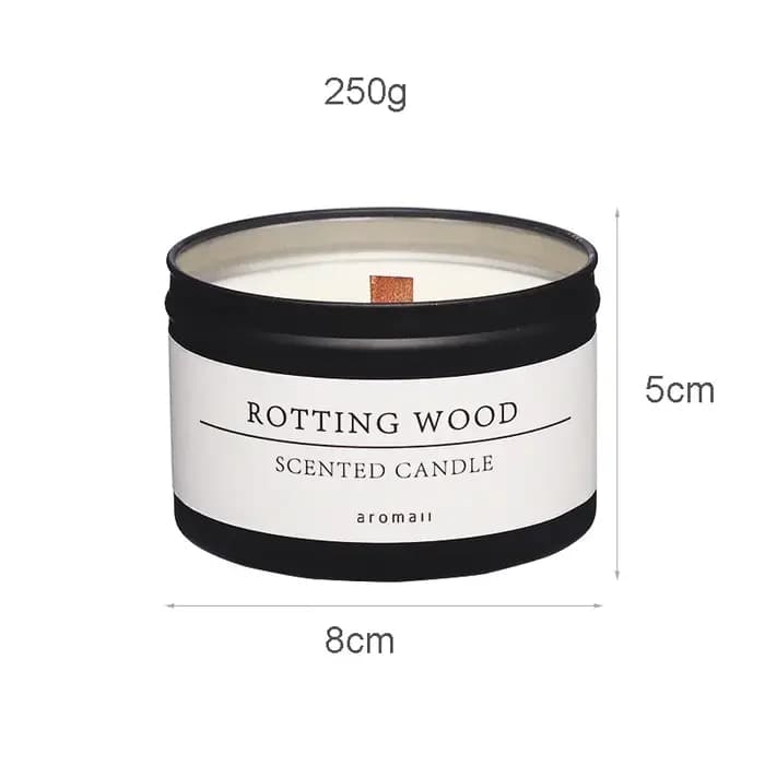 Bougies aromatiques parfumées en boîte de conserve noire