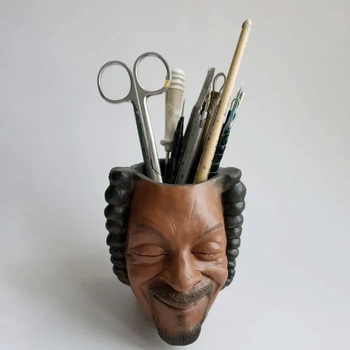 Rappeur Snoop Dogg Pot de fleur visage humain Vase homme sourire