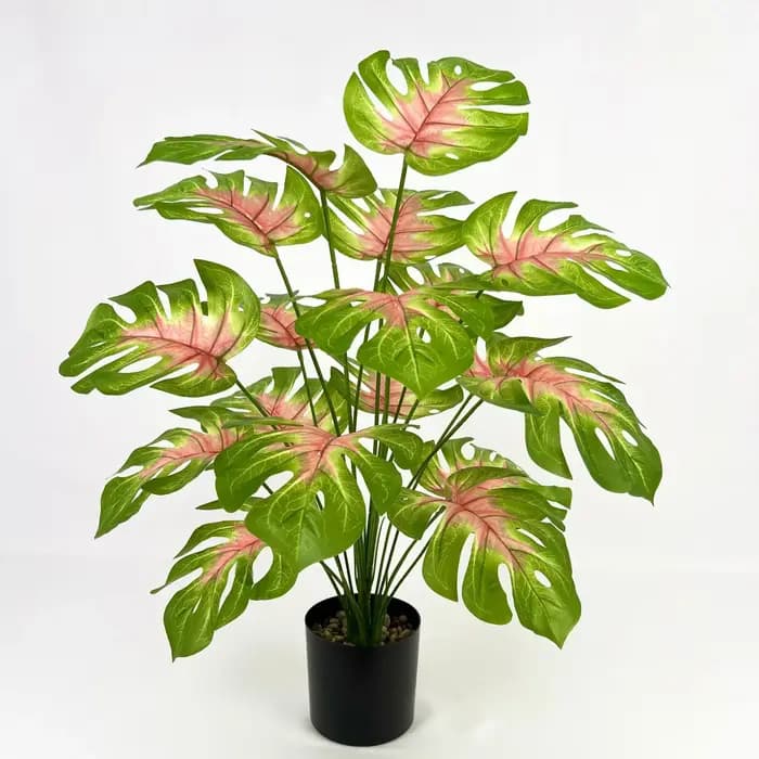 Simulation Monstera-Grande plante verte à 18 feuilles