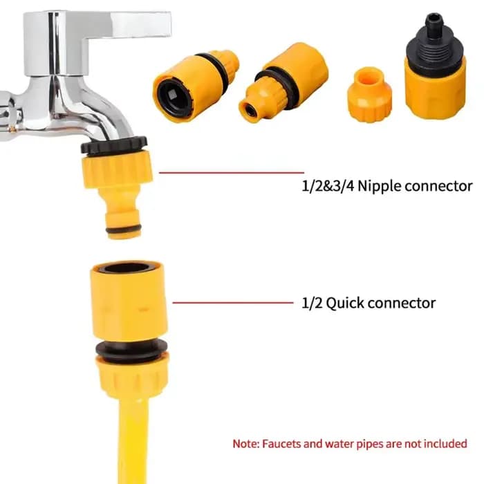 Adaptateur fileté pour tuyau d'eau, connecteur rapide, robinet d'eau Graden, 3/4 pouces, 1/2 pouces,