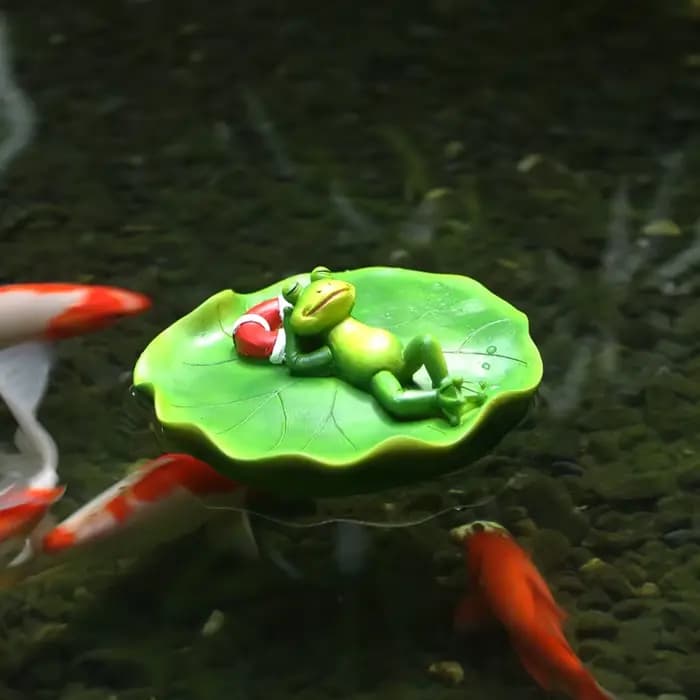 Charmante Statue de jardin de tortue flottante, Figurine d'animal en résine rustique pour décor d'ét
