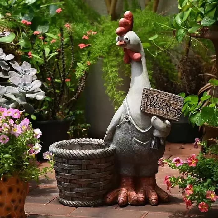 Pots de fleurs de pays américain rétro, bassin de bonsaï de poulet, ornements de cour, conteneur suc