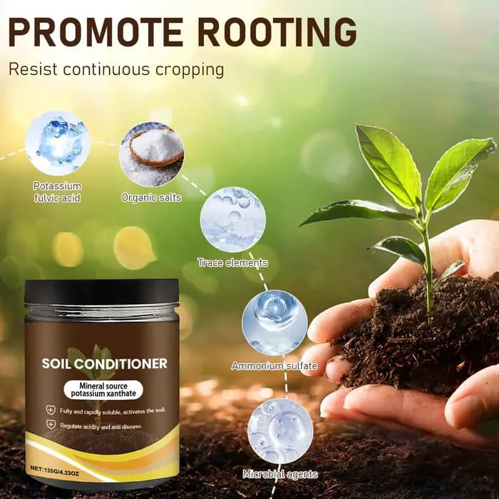Conditionneur et activateur de sol qui stimule l'absorption des nutriments et réduit l'accumulation de sel pour les
