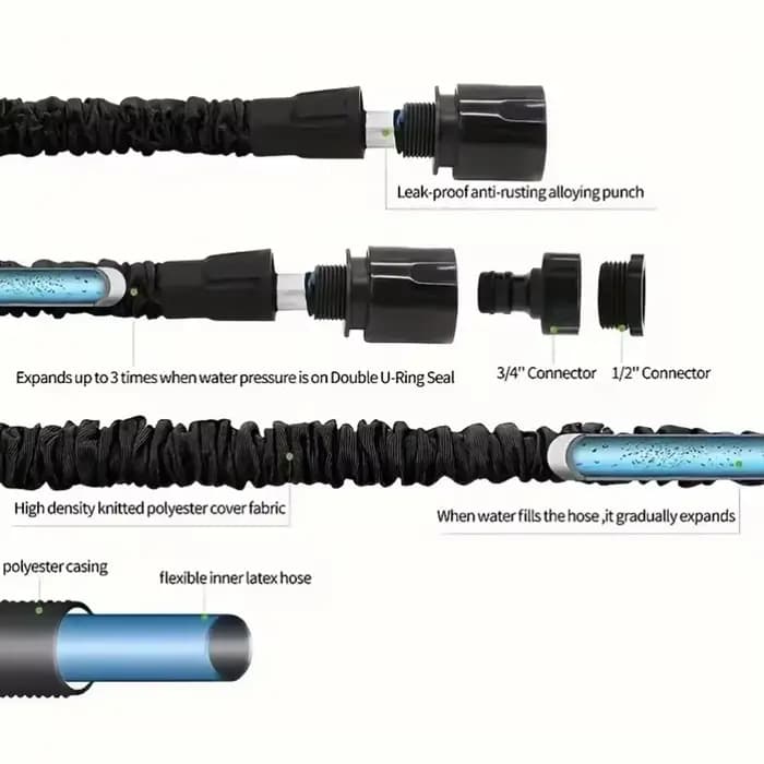 Tuyau d'arrosage extensible magique pour jardin