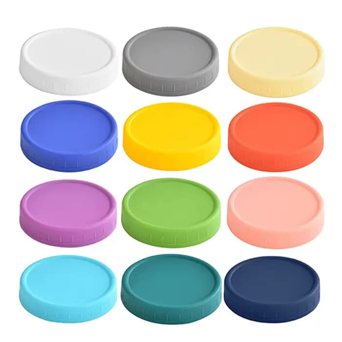 Couvercles de bocaux Mason en plastique coloré