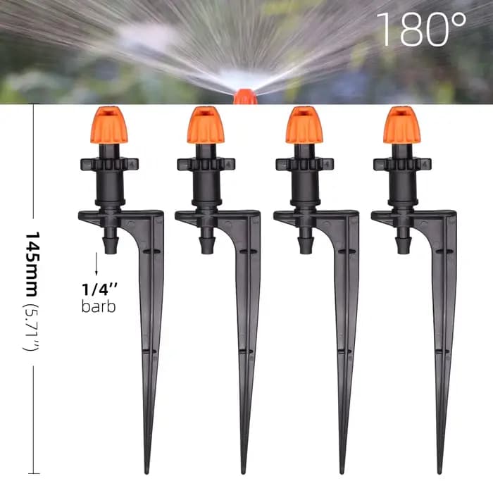 Buse d'arrosage de jardin avec support de 15cm, angle de pulvérisation de bande 90 °/7.5 °/180 °, d'