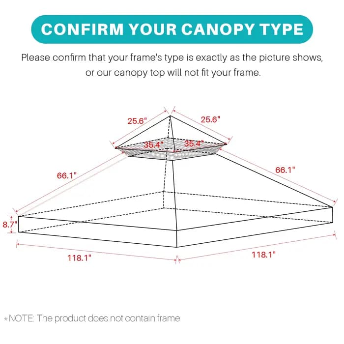 Toit de Remplacement pour Gazebo Pavilion, 3x3m, Double Couverture de Protection Imperméable pour Ja