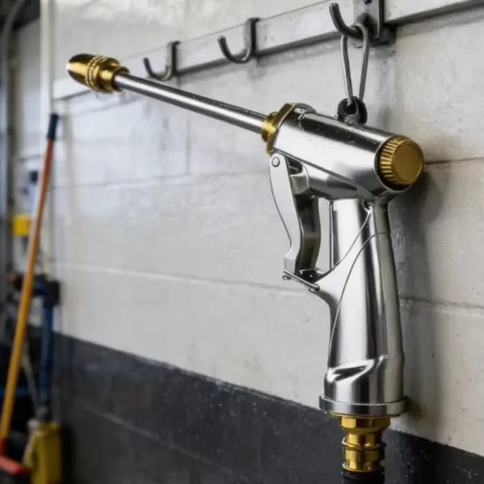 Pistolet pulvérisateur de jardin haute pression réglable avec buse en laiton robuste pour arrosage d