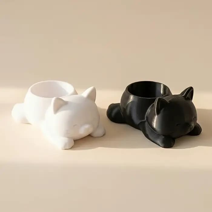 Pot de fleurs en forme de chat imprimé en 3D Kawaii