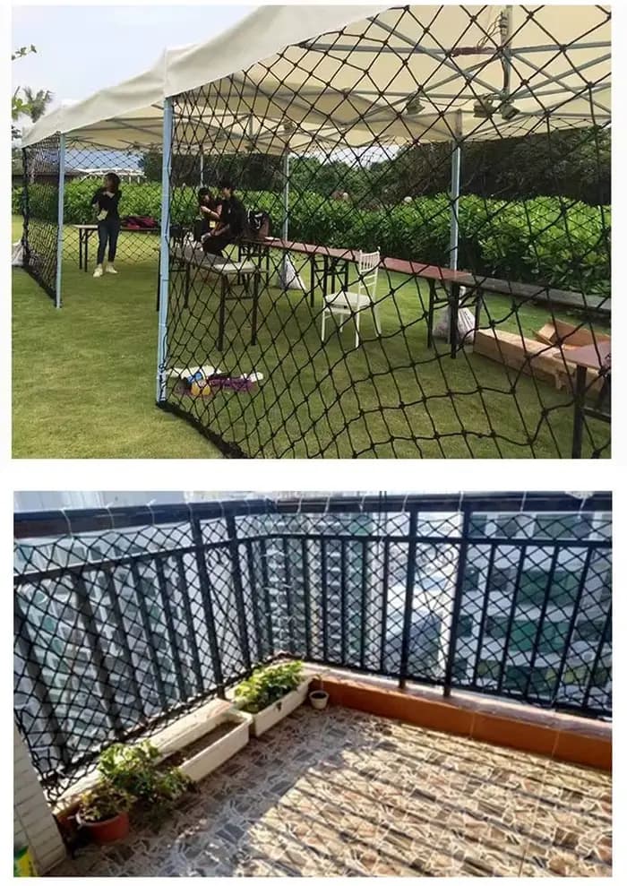 Filet à oiseaux noir, filets de jardin robustes, balcon, clôture et cultures de jardin, clôture de p