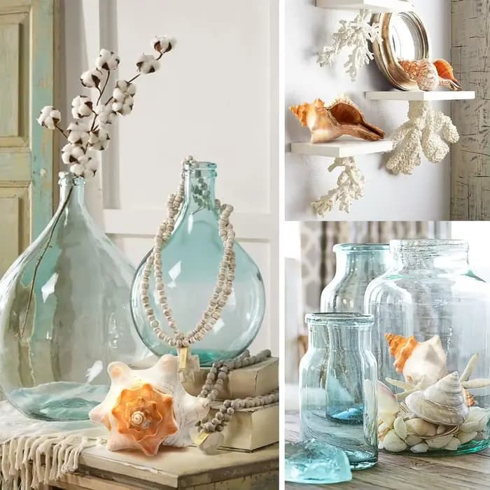 Pot de fleurs en coquille de conque naturelle - Grand pot