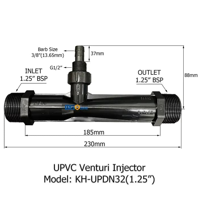 DGOzone – injecteur Venturi UPVC pour mélanger le liquide Venturi avec Valve