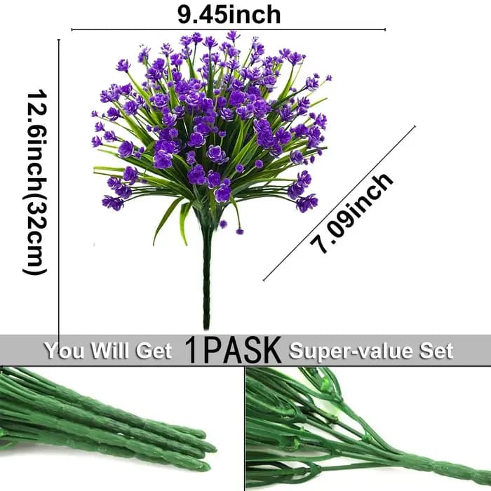 Fleurs artificielles fausses plantes extérieures arbustes en plastique résistants aux UV