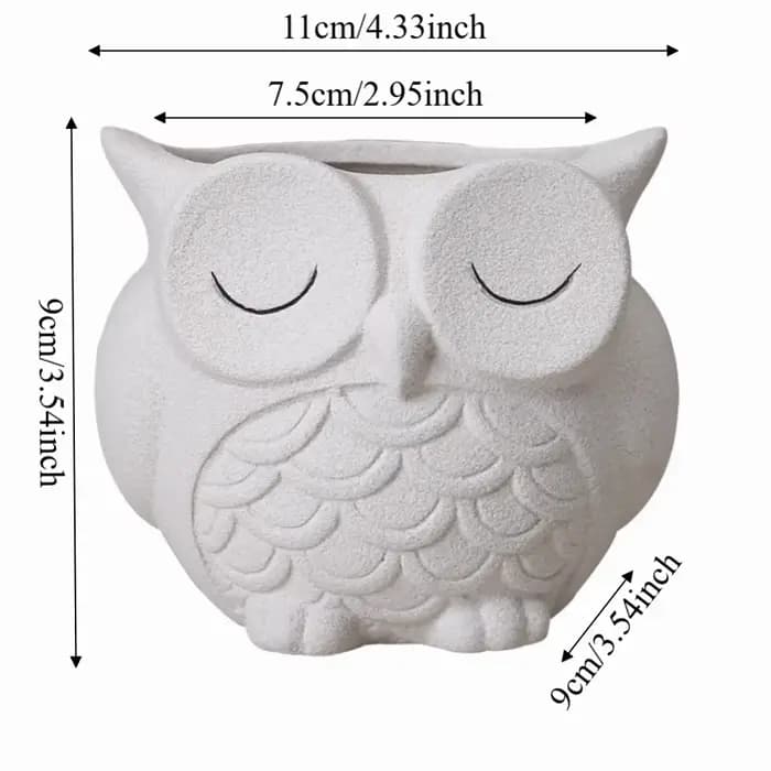 Pot de fleurs unique en céramique en forme de hibou