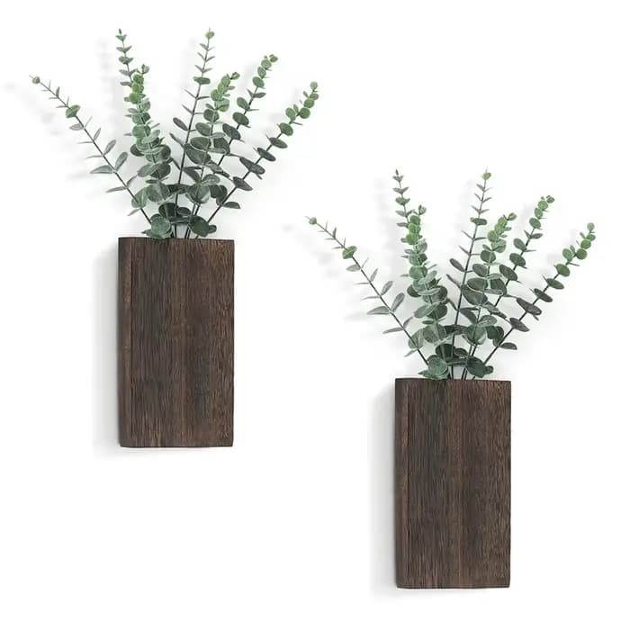 Jardinière murale en bois pour légumes et fleurs séchées, Vase suspendu en bois d'intérieur, décorat