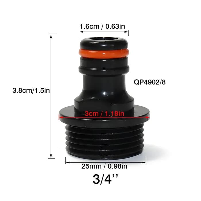 Lot de 5 raccords de tuyau d'arrosage 1/2" et 3/4" à connexion rapide pour pistolet