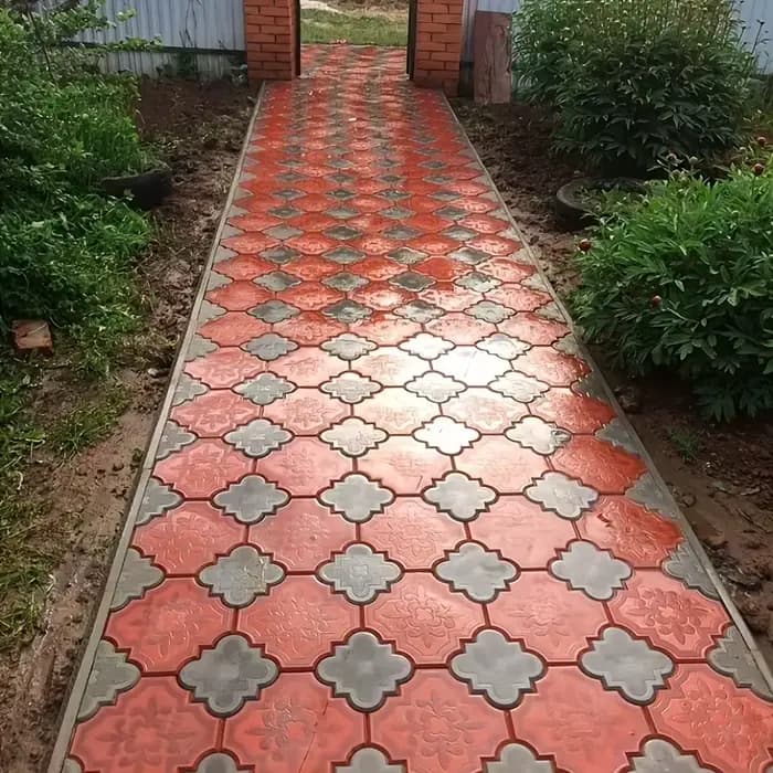 Paquet de deux moules de pierre à pas en ciment améliorés pour de belles pavage de béton dans votre