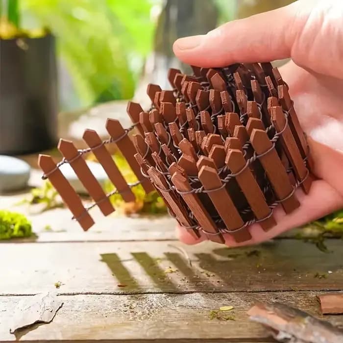 Mini clôture de jardin féerique, décoration de bordure de clôture de piquet Miniature en bois de 35,5 pouces, adaptée au bonsaï DIY, aux plantes succulentes, aux fleurs