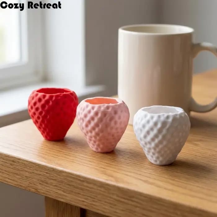Pot de fleurs amusant imprimé en 3D en forme de fraise