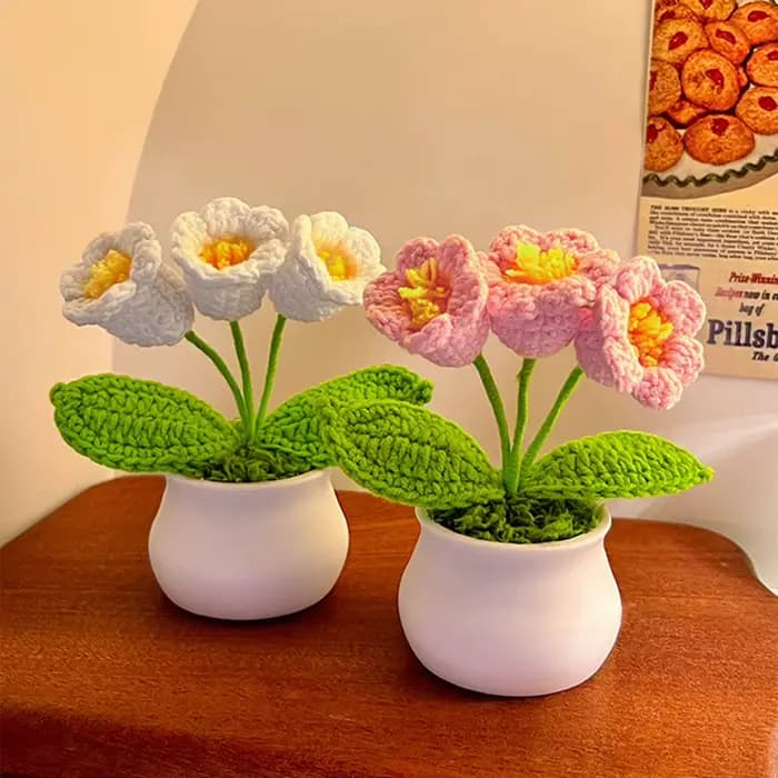 Fleurs au Crochet, petites fleurs en pot mignonnes