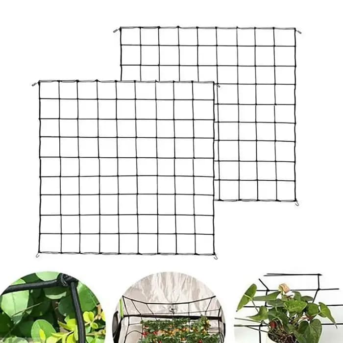 Tente de culture en Polyester élastique, filet en treillis extensible, Support de plantes avec 4 cro